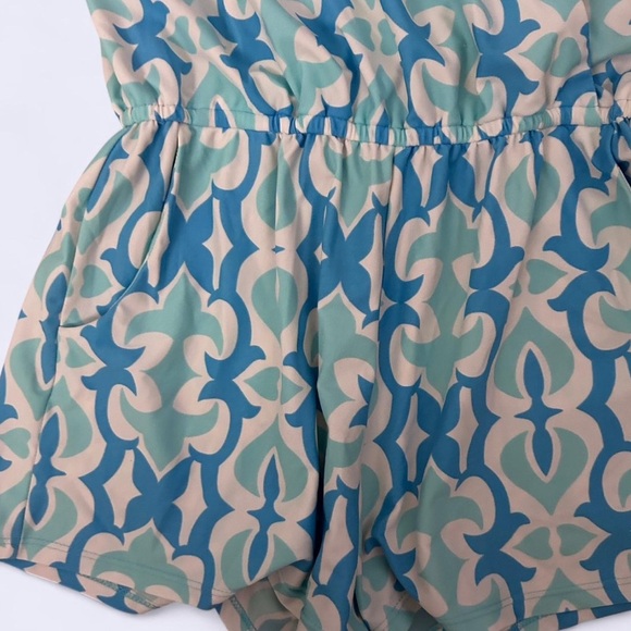 Jude Connally Aqua and White Patterned Dress - Picture 3 of 8